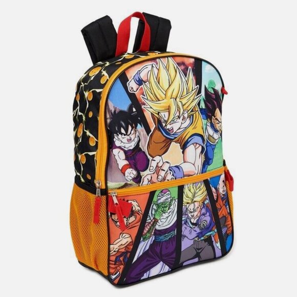 New Dragon Ball Z Goku Sublimated 17" Backpack Bag 5 Piece Set Lunch Tote Case - Picture 4 of 4